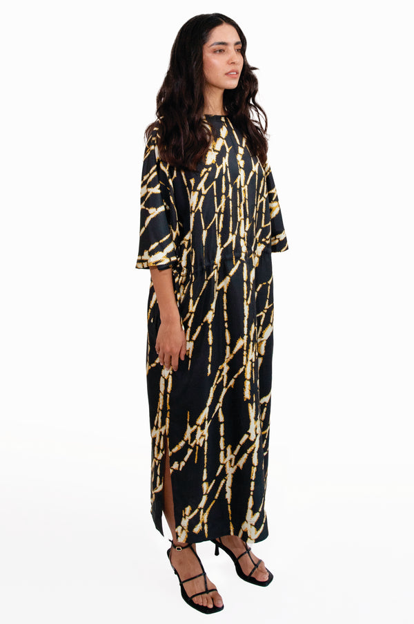 PULLOVER DRESS Dream Catcher Gold Black - BANANATIME