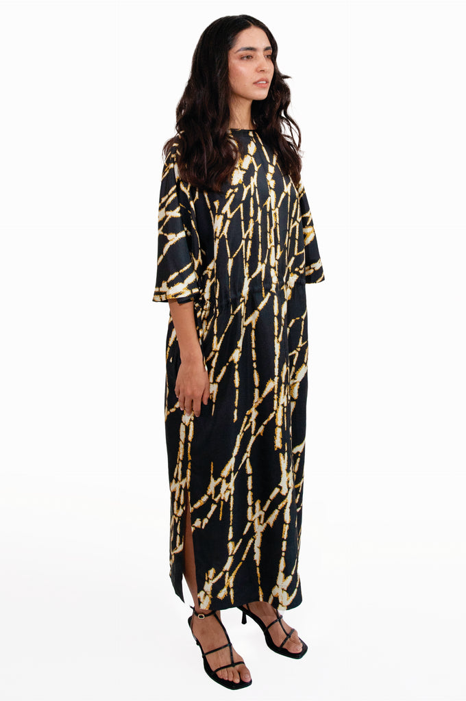 PULLOVER DRESS Dream Catcher Gold Black - BANANATIME