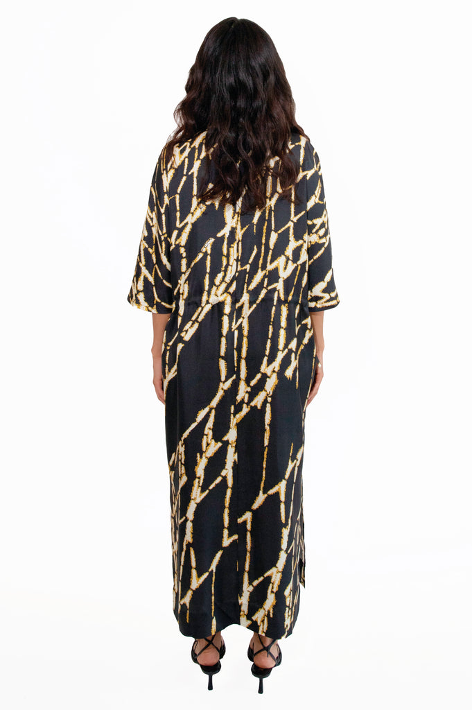 PULLOVER DRESS Dream Catcher Gold Black - BANANATIME