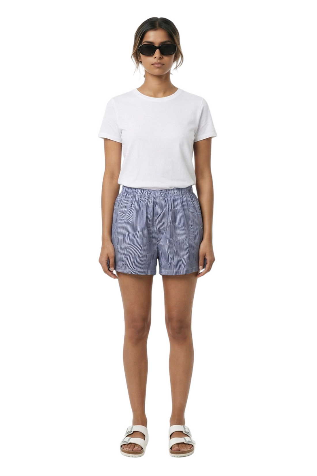 BOXER SHORT BENT STRIPES NAVY LILAC - BANANATIME