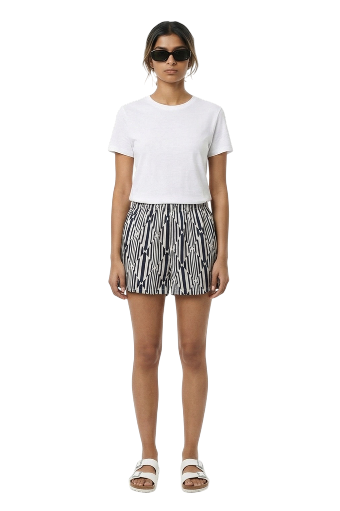 BOXER SHORT PRISM RHYTHM ECRU NAVY - BANANATIME