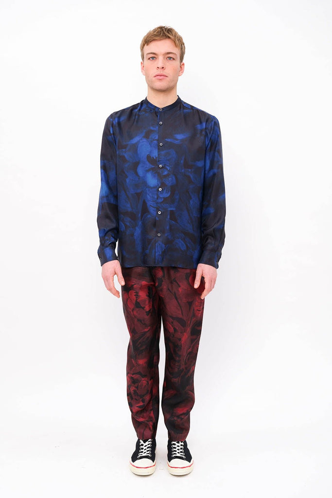 SLIM GRANDAD 2 SHIRT Night Mist Blue - BANANATIME