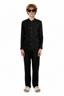 SLIM GRANDAD 2 SHIRT Black - BANANATIME
