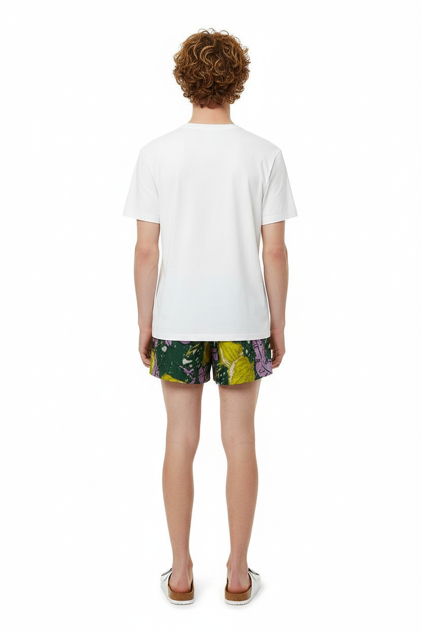 BOXER SHORT AUTUMN LEAVES GREEN PINK - BANANATIME