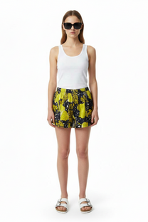 BOXER SHORT AUTUMN LEAVES NAVY YELLOW - BANANATIME
