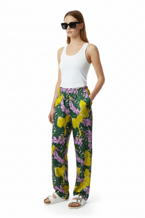 EASY PANT AUTUMN LEAVES GREEN PINK - BANANATIME