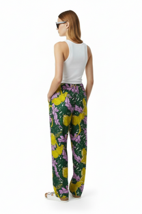 EASY PANT AUTUMN LEAVES GREEN PINK - BANANATIME