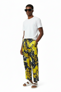 EASY PANT AUTUMN LEAVES NAVY YELLOW - BANANATIME