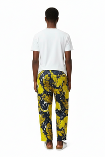 EASY PANT AUTUMN LEAVES NAVY YELLOW - BANANATIME