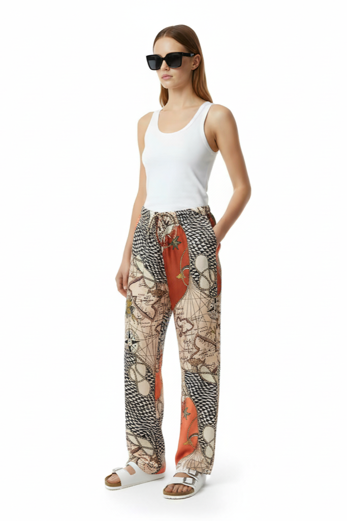 EASY PANT HAWAIITIME NAVY RED - BANANATIME