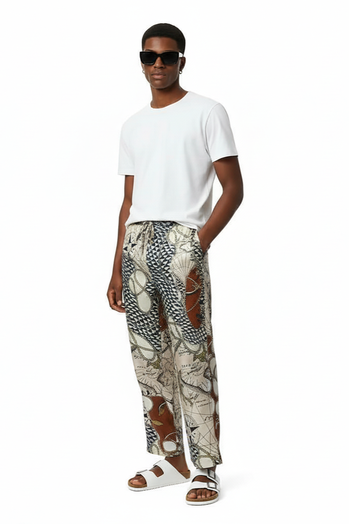 EASY PANT HAWAIITIME NAVY RED - BANANATIME