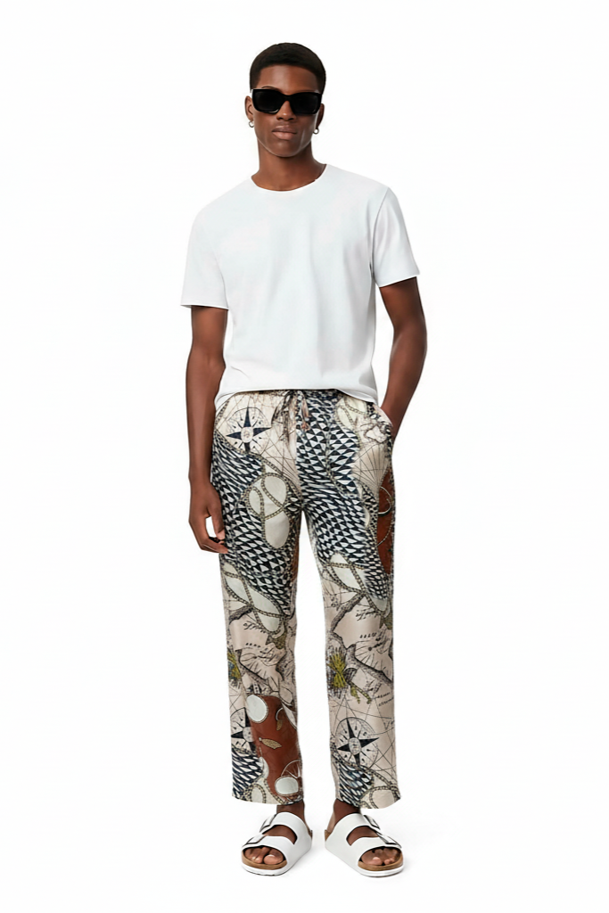 EASY PANT HAWAIITIME NAVY RED - BANANATIME