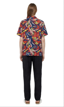 HAWAIIAN 2 SHIRT Seaweed NavyRed - BANANATIME