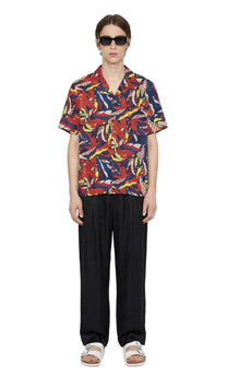 HAWAIIAN 2 SHIRT Seaweed NavyRed - BANANATIME