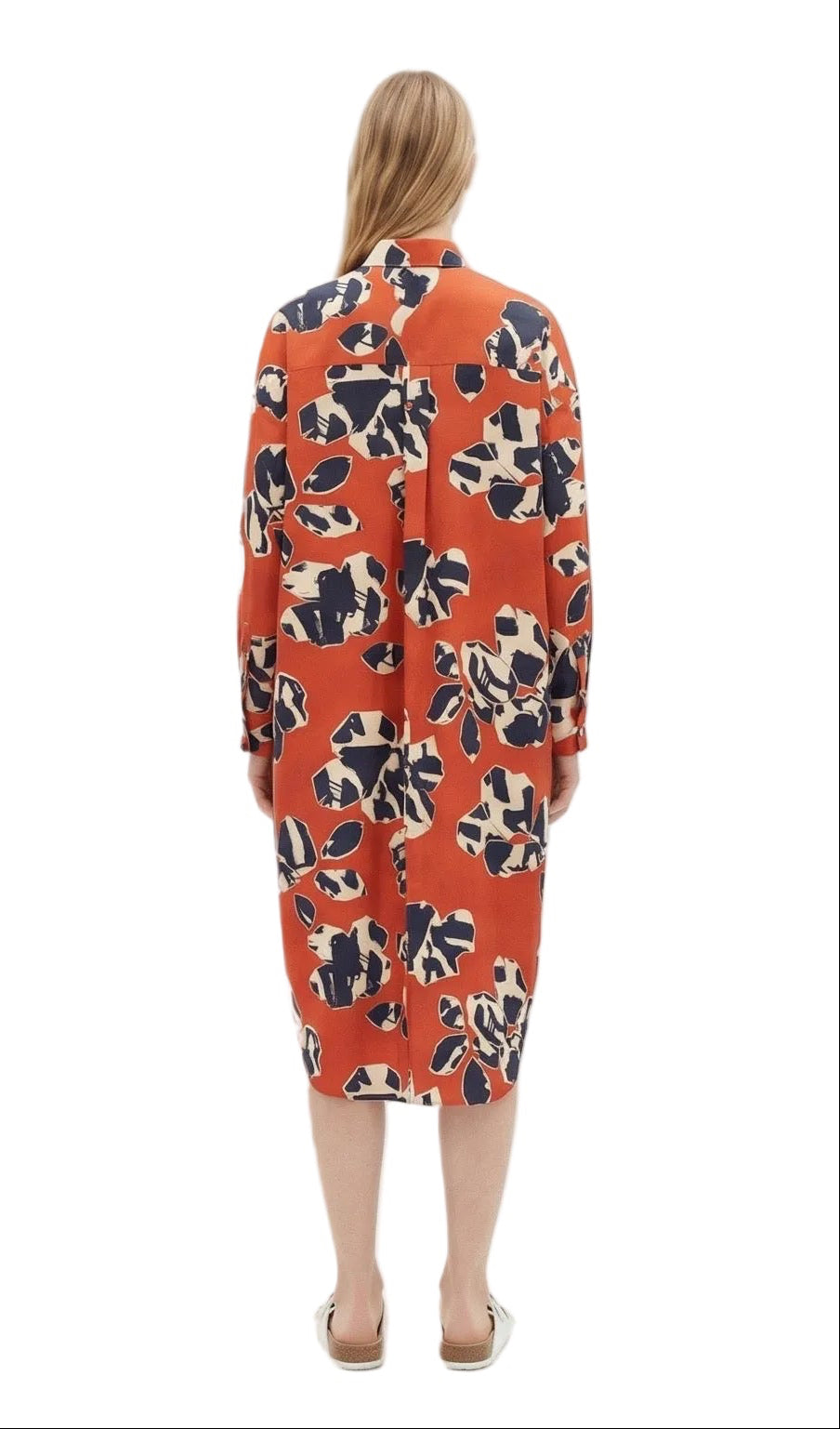 OVERSIZED 3 SHIRT DRESS Paper Cuts Red