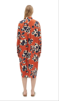 OVERSIZED 3 SHIRT DRESS Paper Cuts Red