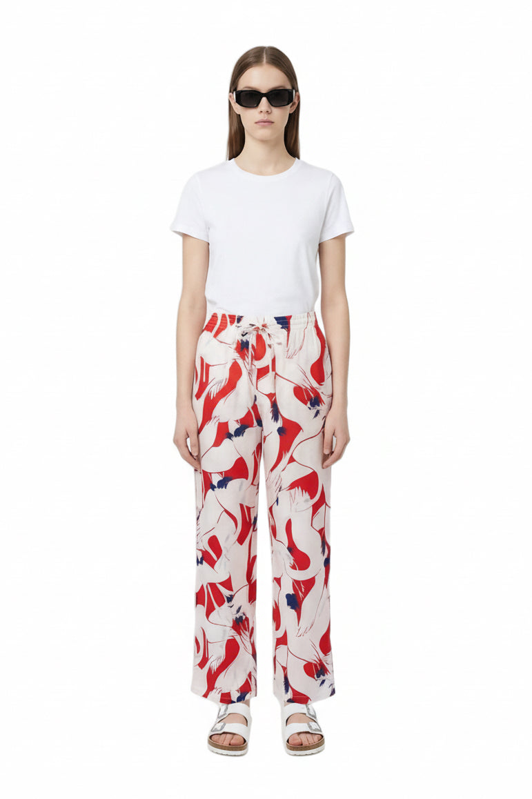 RELAX 2 PANT Dancing Birds RedEcru - BANANATIME
