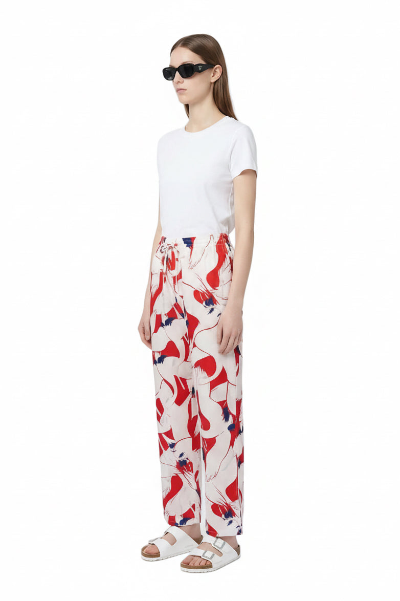 RELAX 2 PANT Dancing Birds RedEcru - BANANATIME