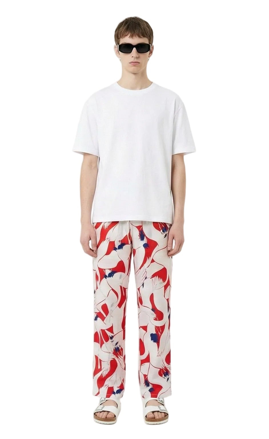 RELAX 2 PANT Dancing Birds RedEcru - BANANATIME