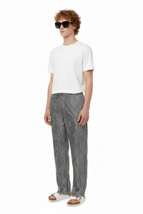 EASY PANT Bent Stripe Black - BANANATIME