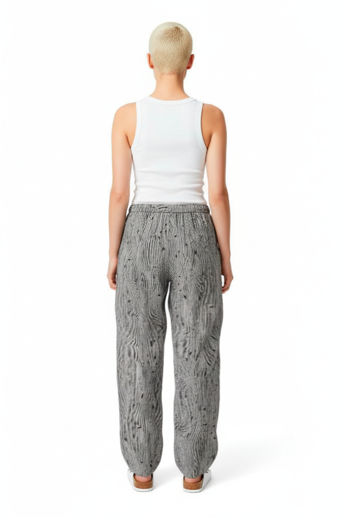 EASY PANT Bent Stripe Black - BANANATIME