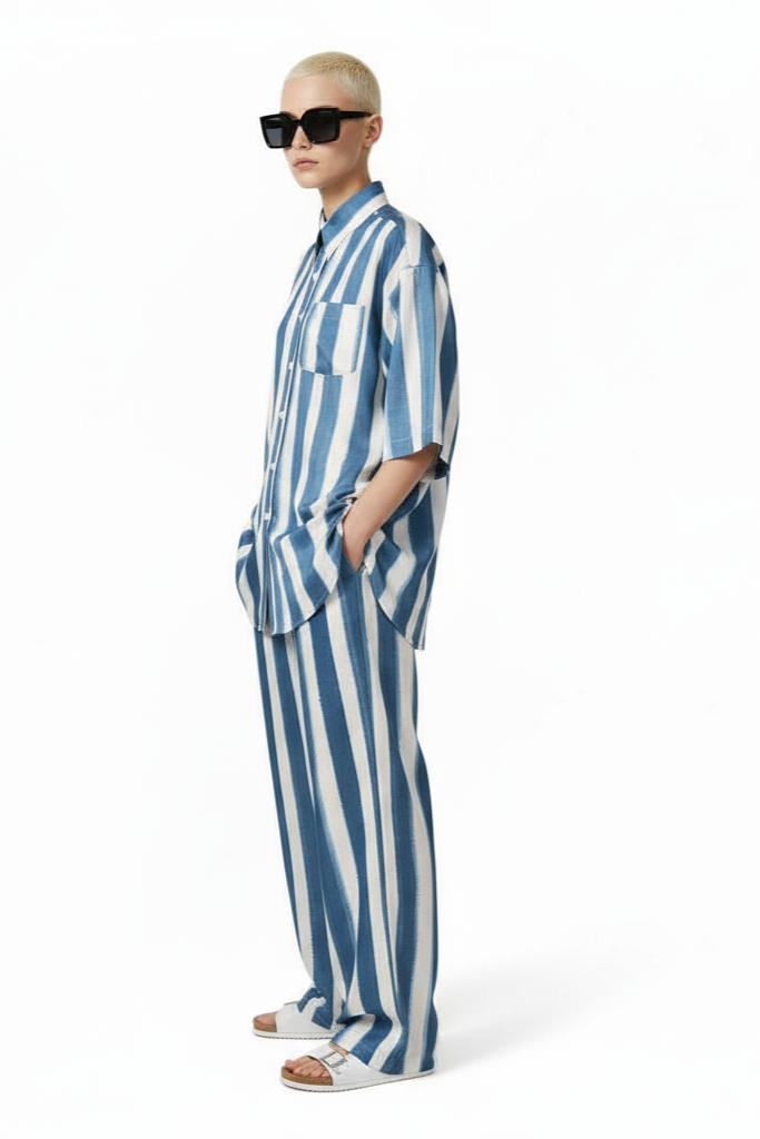 SURF SHIRT Electric Waves Blue - BANANATIME