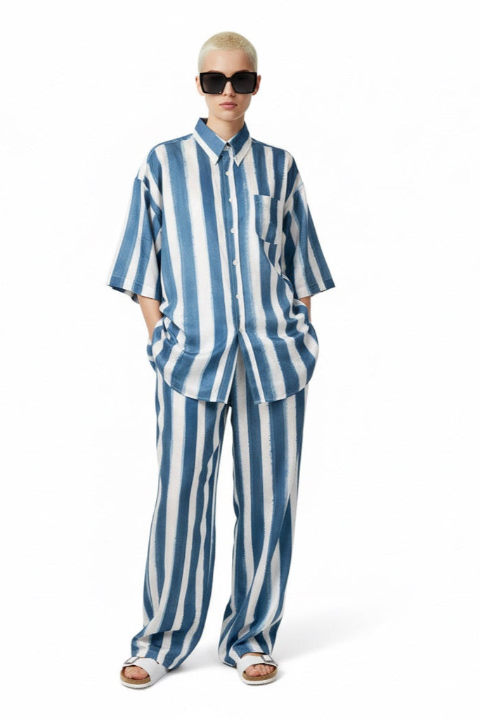 SURF SHIRT Electric Waves Blue - BANANATIME