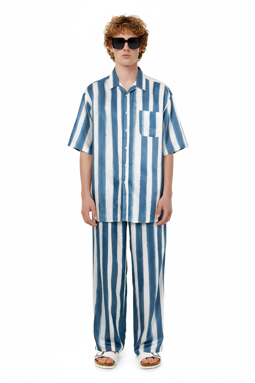 SURF SHIRT Electric Waves Blue - BANANATIME