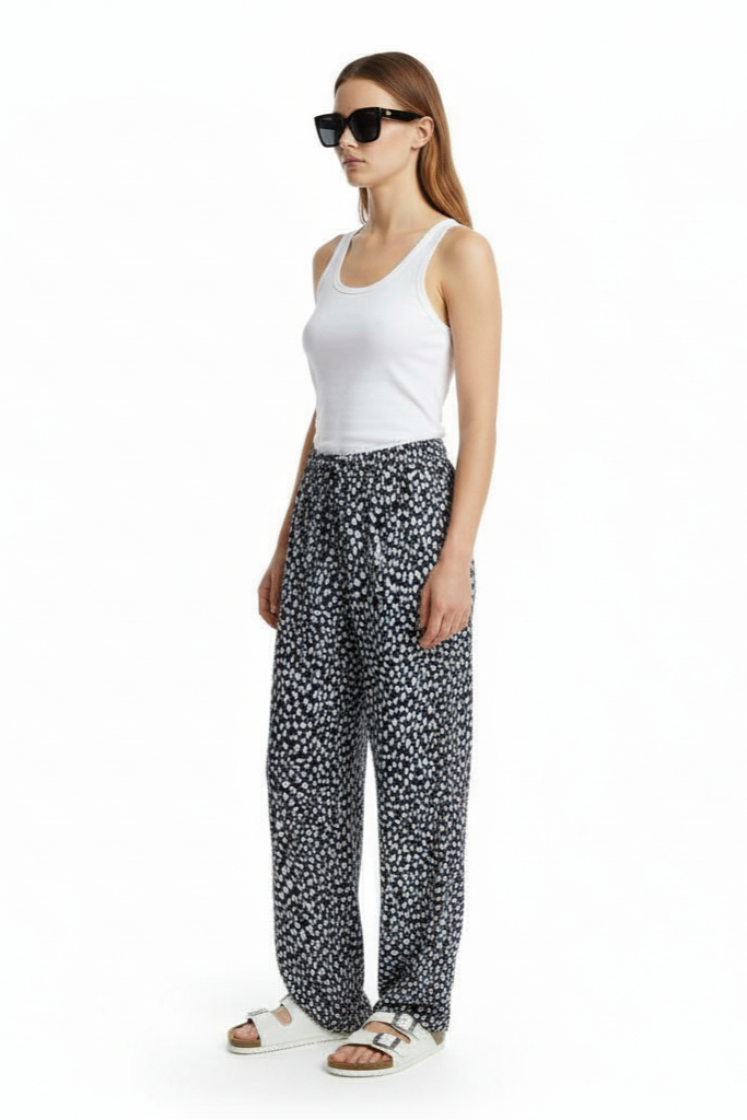 EASY PANT Cheetah Dots Navy - BANANATIME