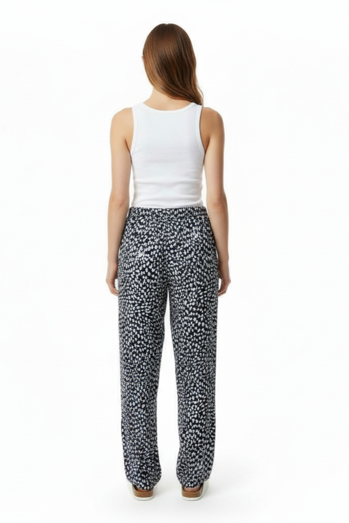 EASY PANT Cheetah Dots Navy - BANANATIME