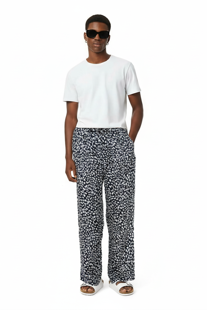 EASY PANT Cheetah Dots Navy - BANANATIME