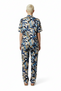 HAWAIIAN 2 SHIRT Seaweed Ecrublue - BANANATIME