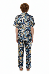 HAWAIIAN 2 SHIRT Seaweed Ecrublue - BANANATIME