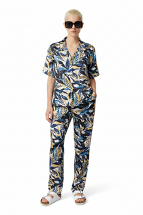 HAWAIIAN 2 SHIRT Seaweed Ecrublue - BANANATIME