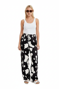 RELAX 2 PANT Bleeding Flowers Ecrublack - BANANATIME