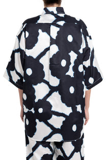 SURF SHIRT Bleeding Flowers Ecrublack - BANANATIME