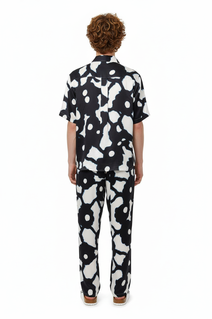 SURF SHIRT Bleeding Flowers Ecrublack - BANANATIME