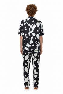 SURF SHIRT Bleeding Flowers Ecrublack - BANANATIME